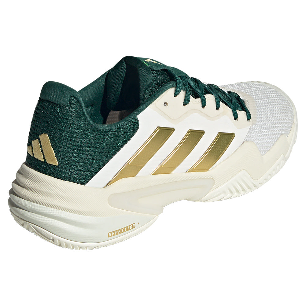 Men`s Barricade 13 Tennis Shoes White and Gold Metallic ADIDAS