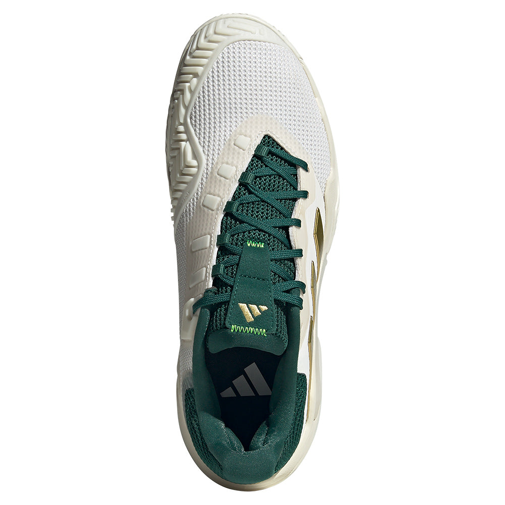 Men`s Barricade 13 Tennis Shoes White and Gold Metallic ADIDAS