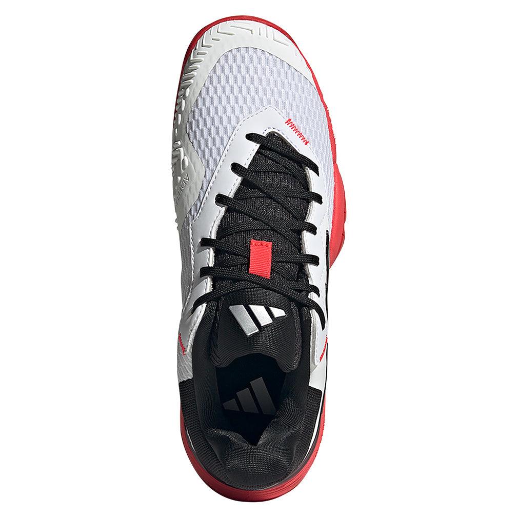 Junior`s Barricade Tennis Shoes White and Core Black ADIDAS