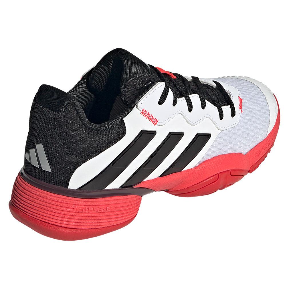 Junior`s Barricade Tennis Shoes White and Core Black ADIDAS