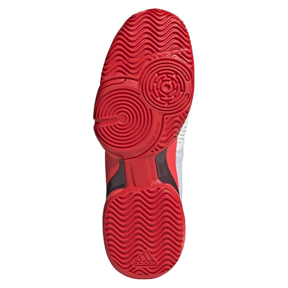 Junior`s Barricade Tennis Shoes White and Core Black ADIDAS