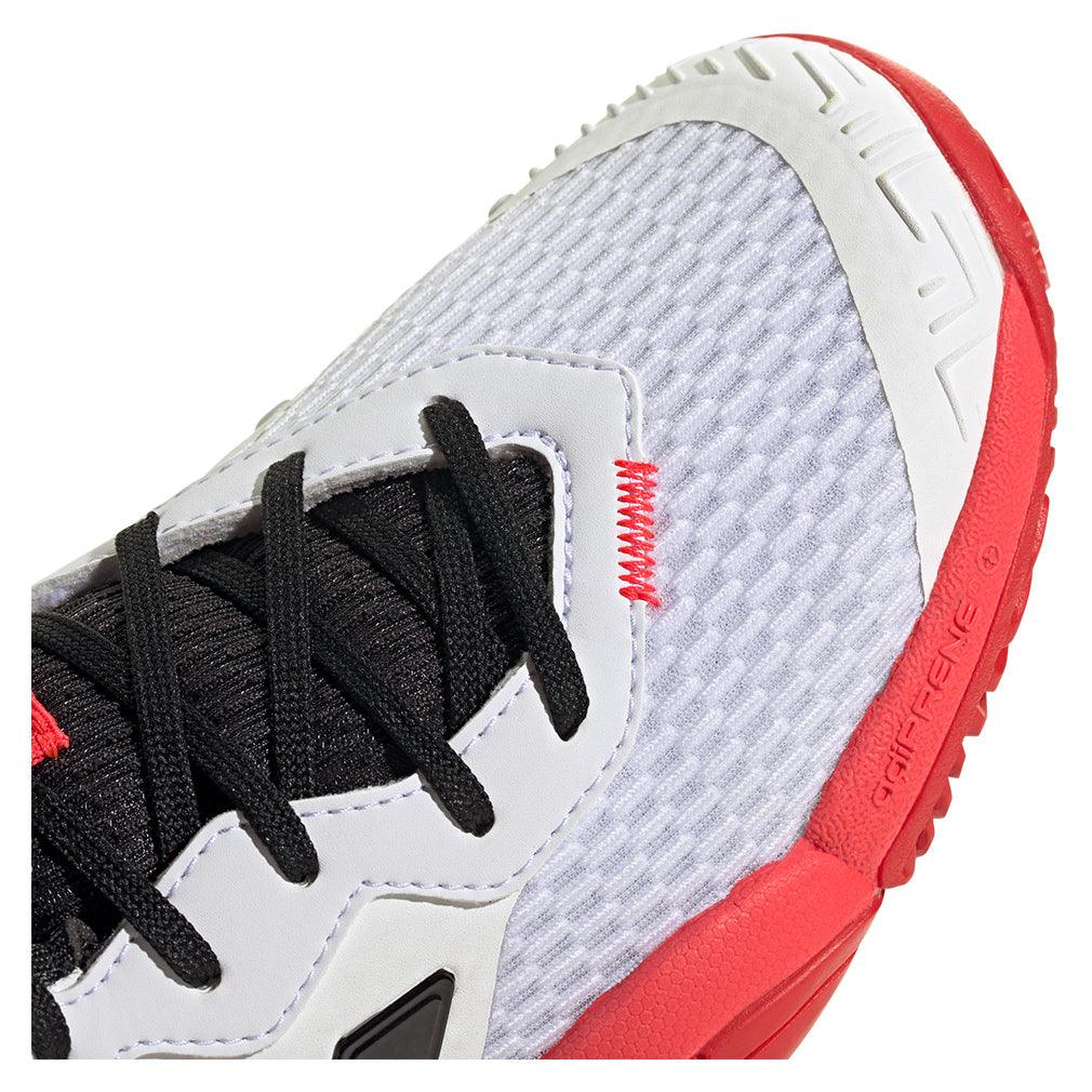Junior`s Barricade Tennis Shoes White and Core Black ADIDAS
