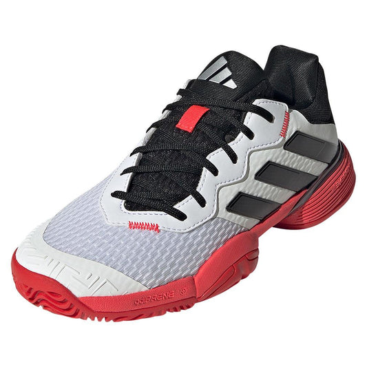 Junior`s Barricade Tennis Shoes White and Core Black ADIDAS 1Y White