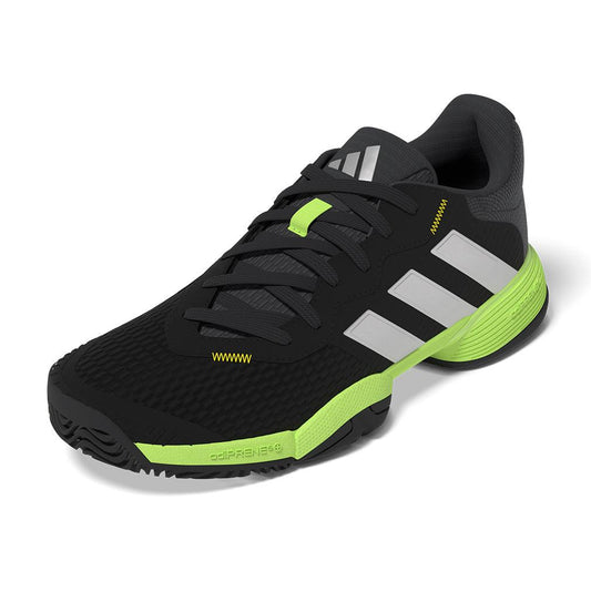 Junior`s Barricade Tennis Shoes Core Black and Lucid Lemon ADIDAS 1Y Black