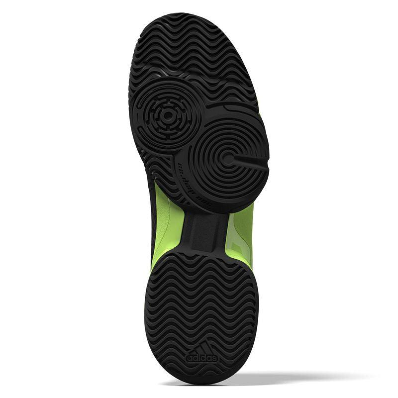 Junior`s Barricade Tennis Shoes Core Black and Lucid Lemon ADIDAS