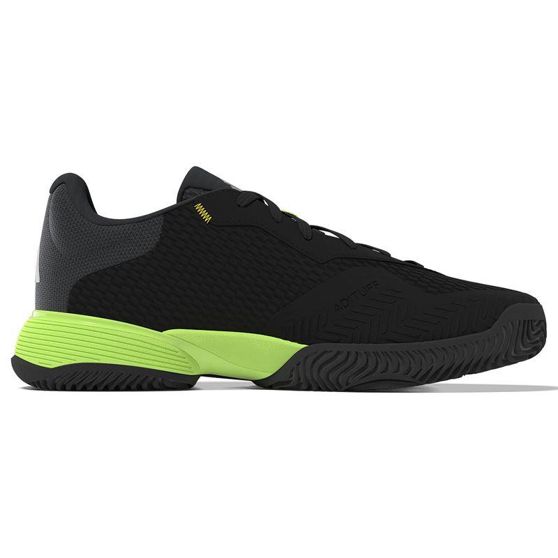 Junior`s Barricade Tennis Shoes Core Black and Lucid Lemon ADIDAS