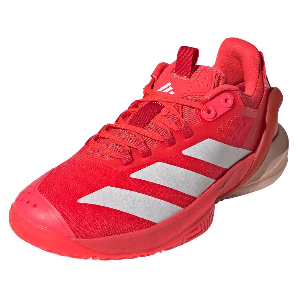 Women`s Adizero Cybersonic 2 Tennis Shoes Lucid Red and Powder Coral ADIDAS 5 Red
