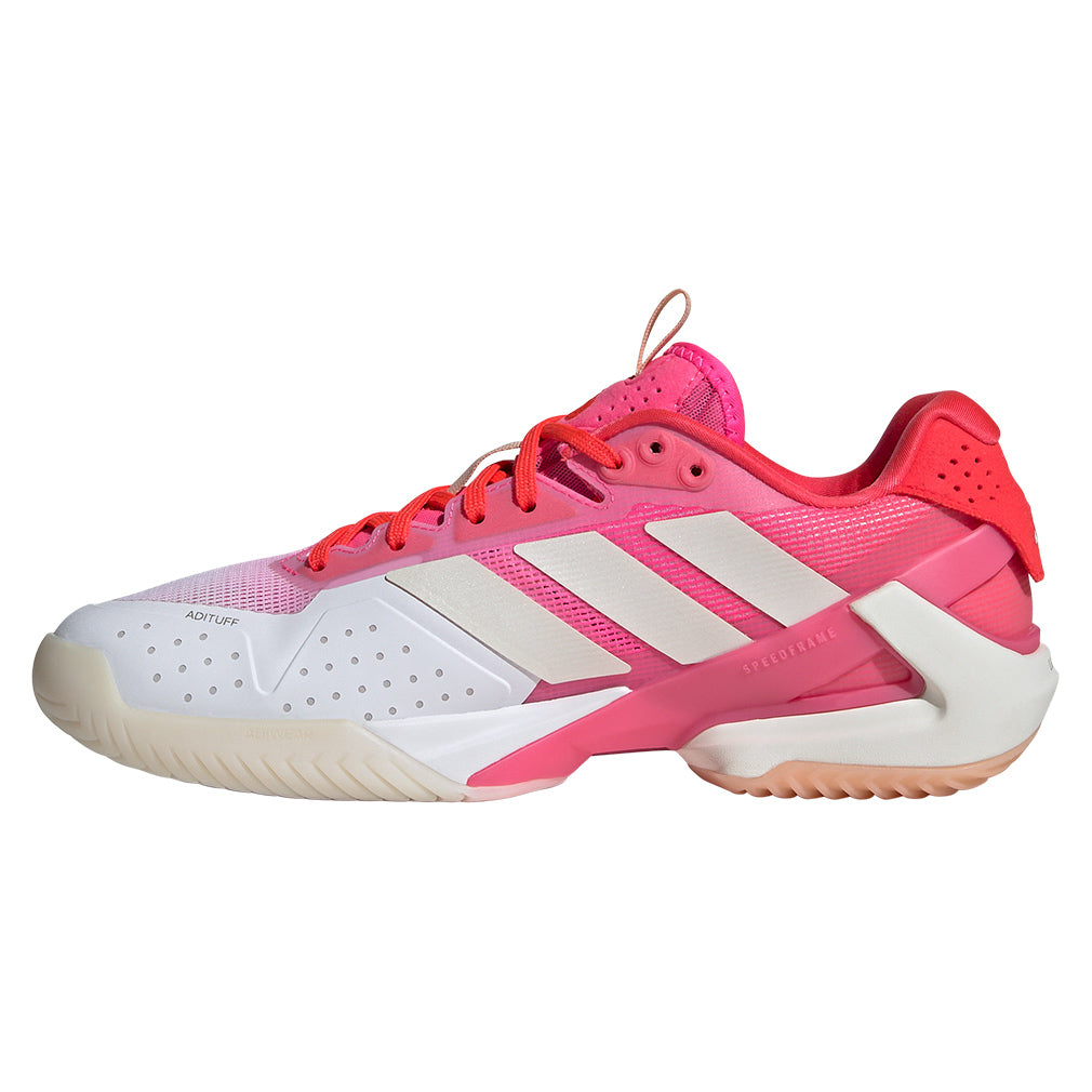 Women`s Adizero Ubersonic 5 Tennis Shoes Lucid Pink and Lucid Red ADIDAS