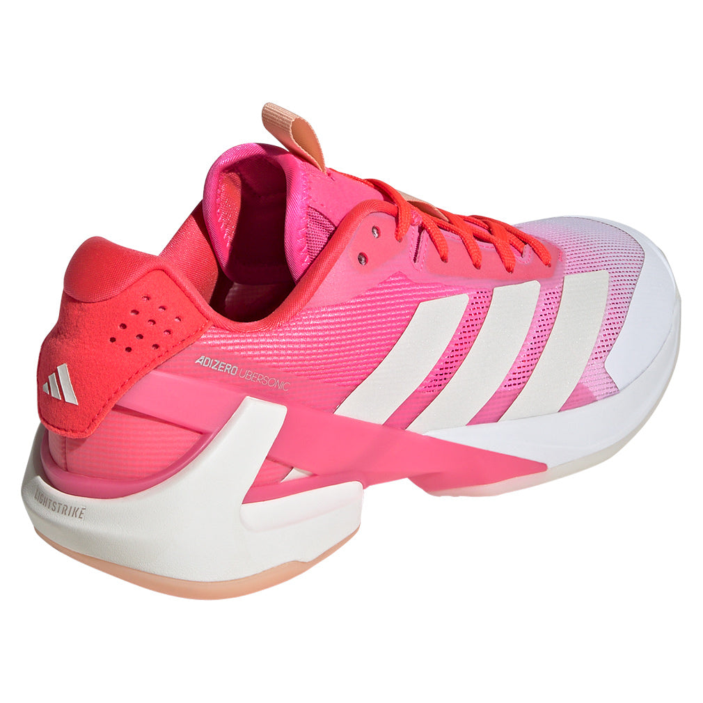 Women`s Adizero Ubersonic 5 Tennis Shoes Lucid Pink and Lucid Red ADIDAS