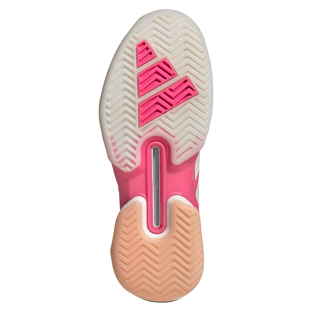 Women`s Adizero Ubersonic 5 Tennis Shoes Lucid Pink and Lucid Red ADIDAS