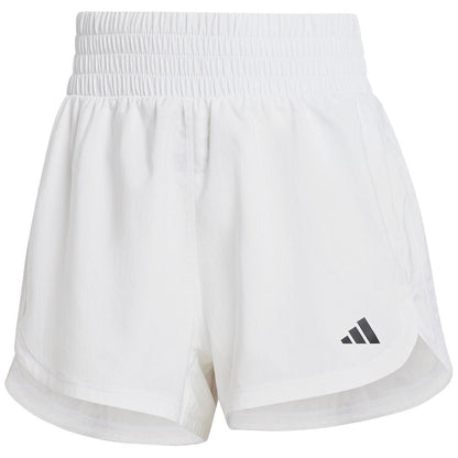 Womens Pacer 3S Woven high Rise Training Shorts White Womens Apparel ADIDAS
