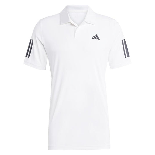Men`s Club 3 Stripe Tennis Polo White MENS APPAREL ADIDAS White XS