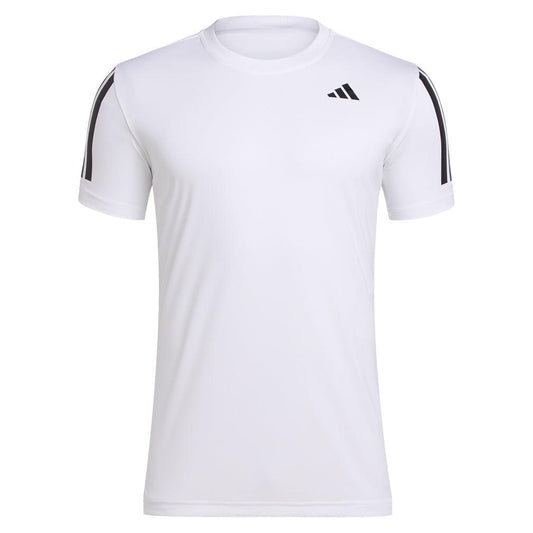 Men`s Club 3 Stripe Tennis Top White MENS APPAREL ADIDAS White XS