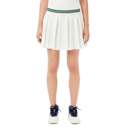 Women's Pique Tennis Skort with Integrated Shorts Womens Apparel LACOSTE XS White