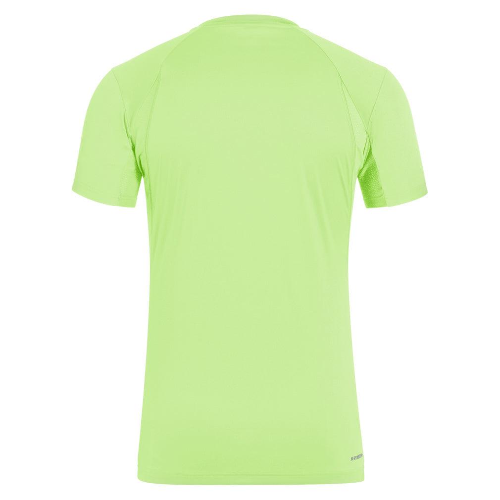 Men`s Club 3 Stripe Tennis Top Lucid Lemon MENS APPAREL ADIDAS