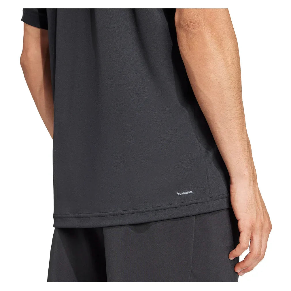 Men`s Club Henley Tennis Polo Black MENS APPAREL ADIDAS