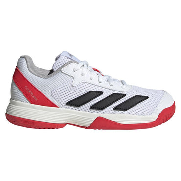 Junior`s Courtflash Tennis Shoes White and Core Black ADIDAS
