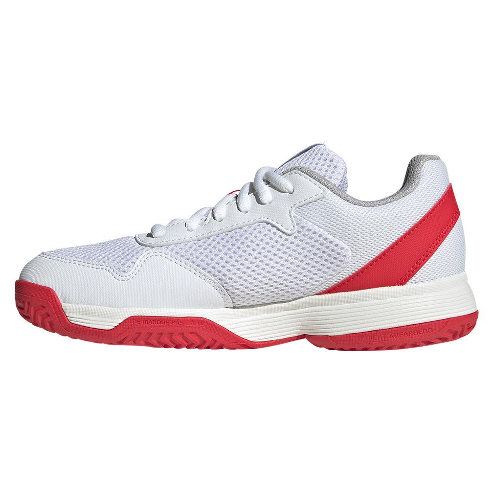 Junior`s Courtflash Tennis Shoes White and Core Black ADIDAS