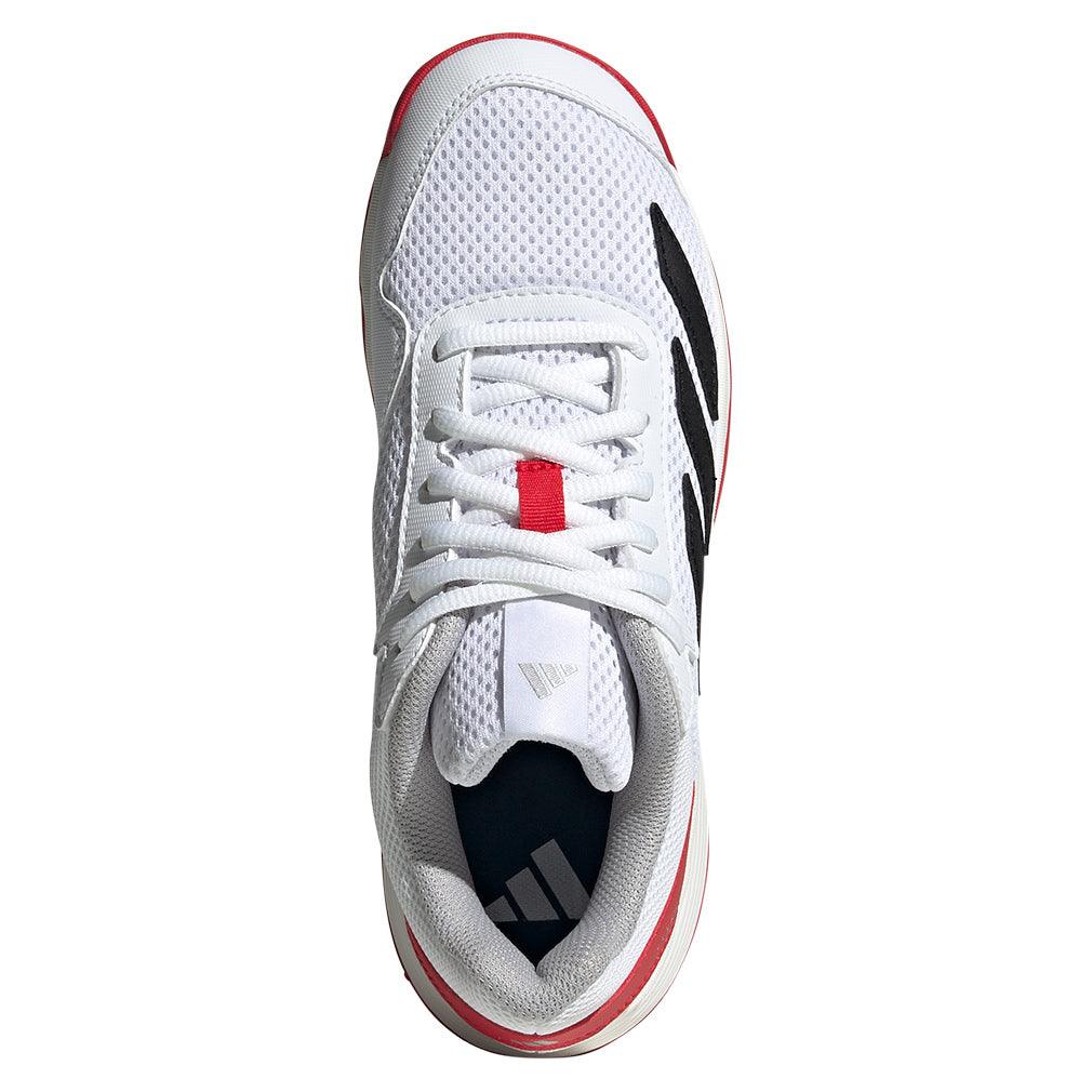 Junior`s Courtflash Tennis Shoes White and Core Black ADIDAS