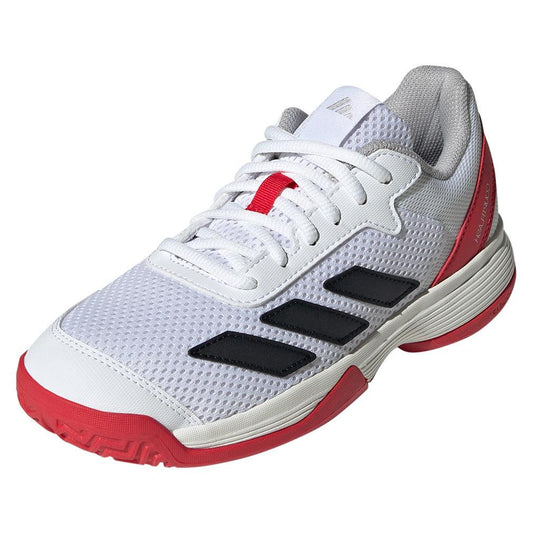 Junior`s Courtflash Tennis Shoes White and Core Black ADIDAS 1Y White