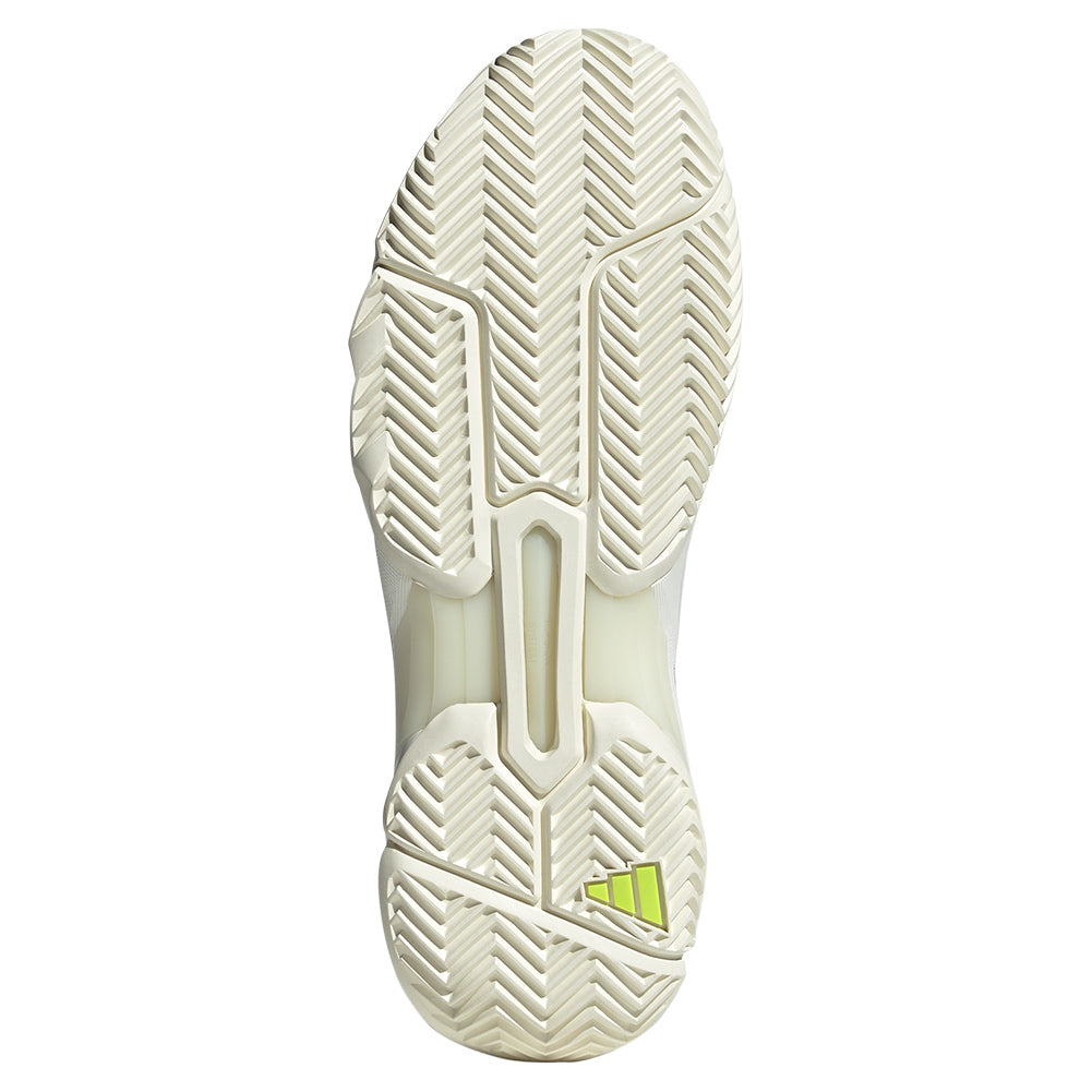 Men`s CourtJam Control 3 Premium Tennis Shoes White and Collegiate Green ADIDAS