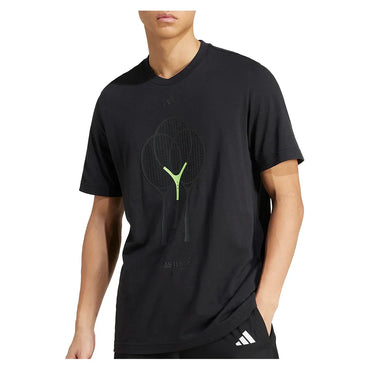 Men`s Racquet Graphic Tennis Tee Black MENS APPAREL ADIDAS