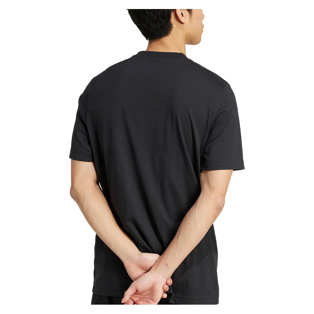 Men`s Racquet Graphic Tennis Tee Black MENS APPAREL ADIDAS