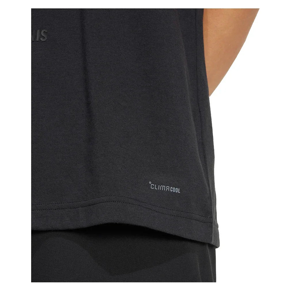 Men`s Racquet Graphic Tennis Tee Black MENS APPAREL ADIDAS