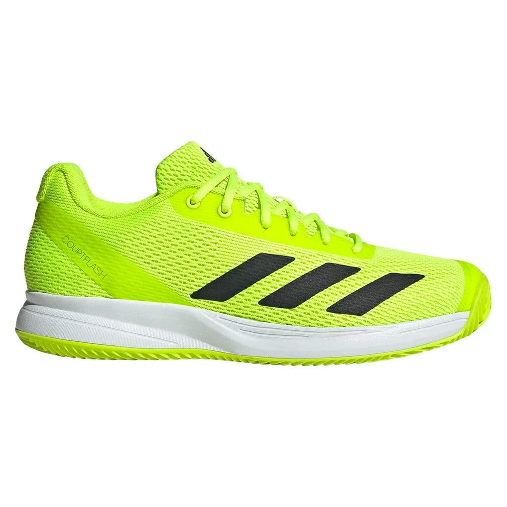 Men`s Courtflash Speed 2 Tennis Shoes Lucid Lemon and Core Black ADIDAS