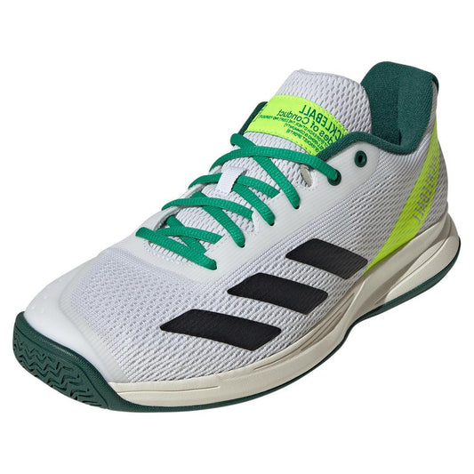 Men`s Courtflash Pickleball Shoes Core Black and Collegiate Green ADIDAS 6.5 White