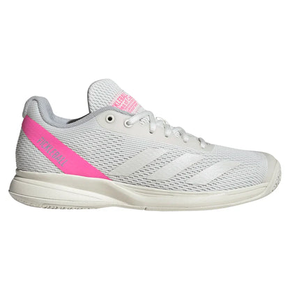 Women`s Courtflash Pickleball Shoes White and Lucid Pink ADIDAS