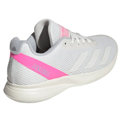 Women`s Courtflash Pickleball Shoes White and Lucid Pink ADIDAS