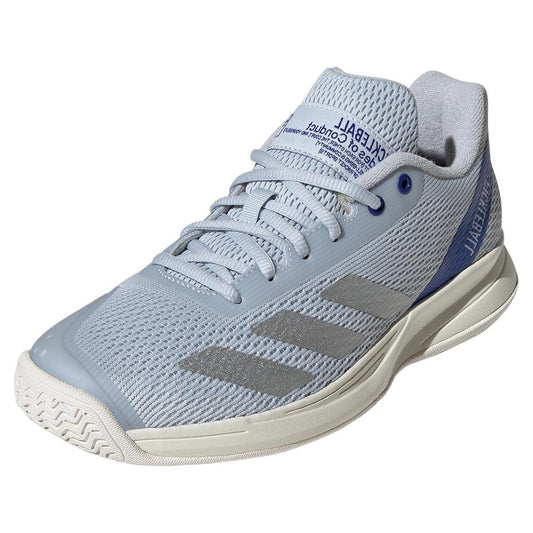 Women`s Courtflash Pickleball Shoes Halo Blue and Lucid Blue ADIDAS 5 Blue