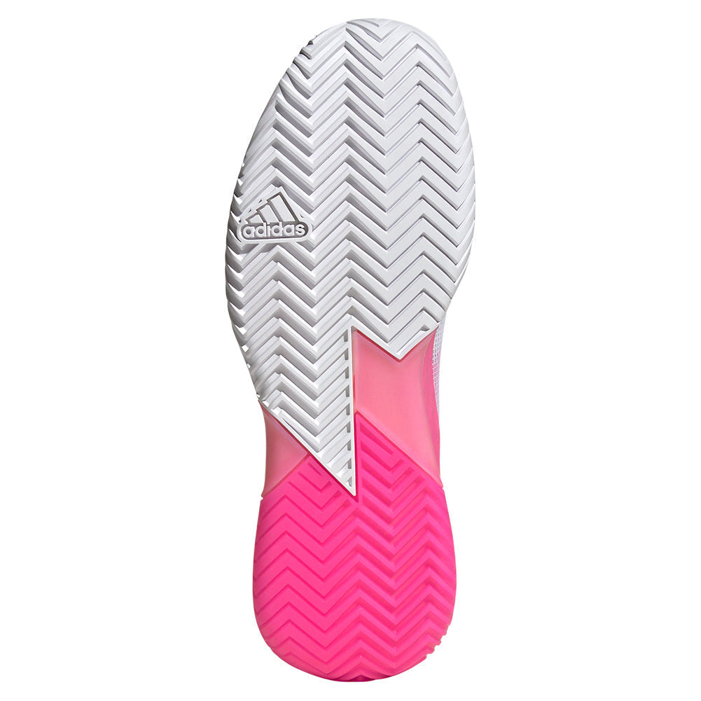 Women`s Defiant Speed 2 Tennis Shoes White and Lucid Pink ADIDAS