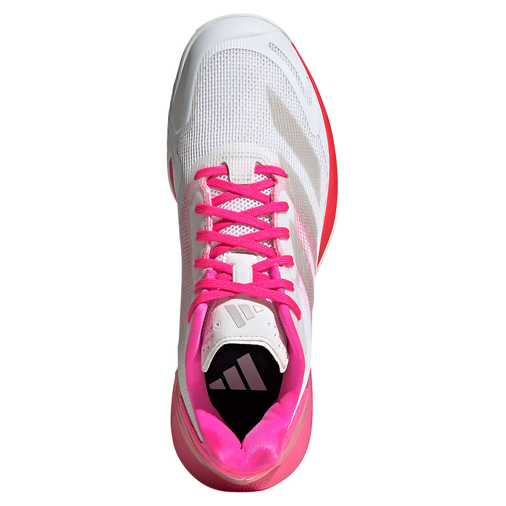 Women`s Defiant Speed 2 Tennis Shoes White and Lucid Pink ADIDAS