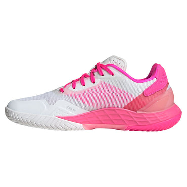 Women`s Defiant Speed 2 Tennis Shoes White and Lucid Pink ADIDAS