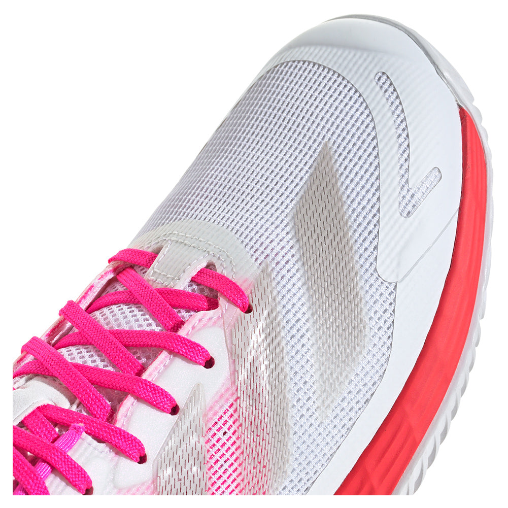 Women`s Defiant Speed 2 Tennis Shoes White and Lucid Pink ADIDAS