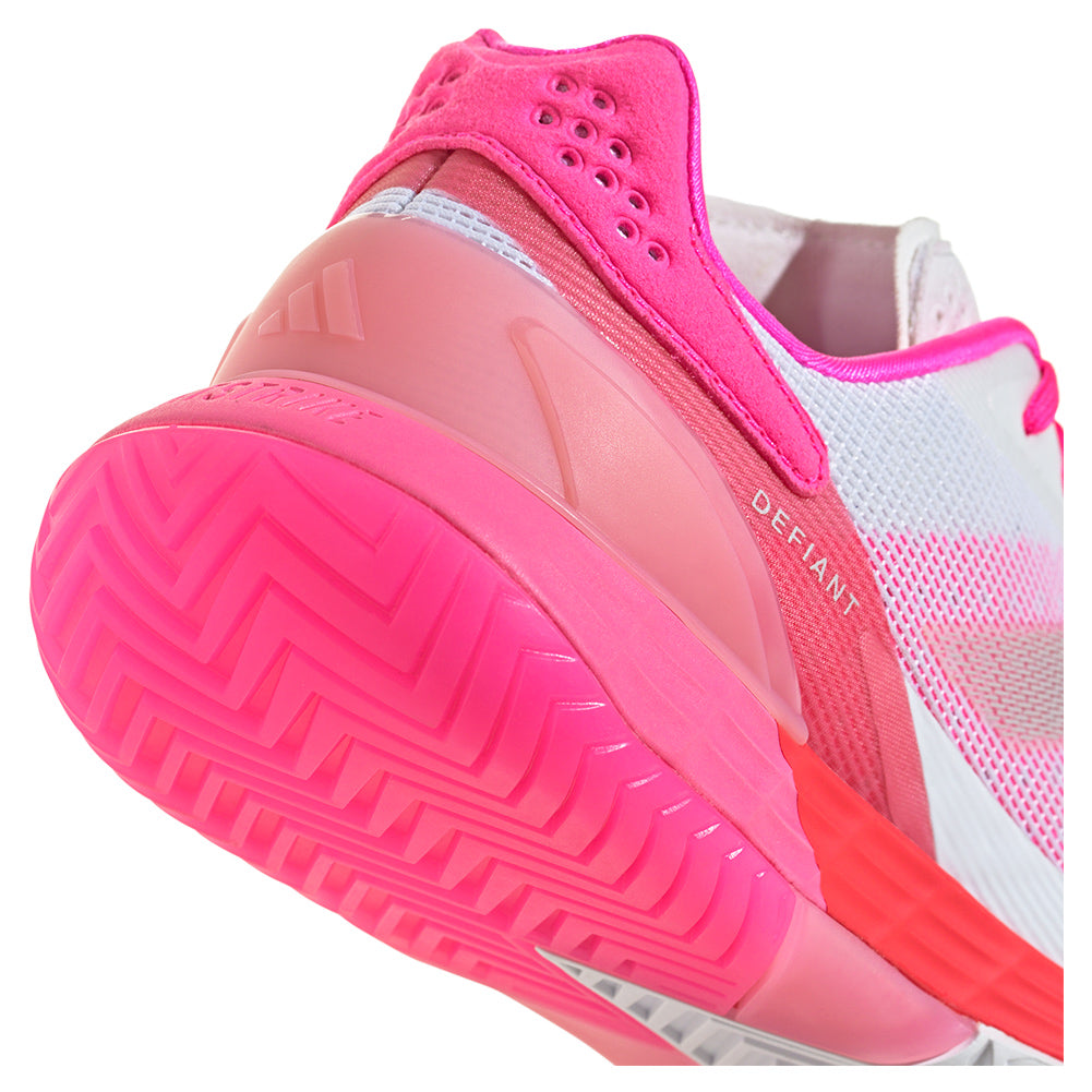 Women`s Defiant Speed 2 Tennis Shoes White and Lucid Pink ADIDAS