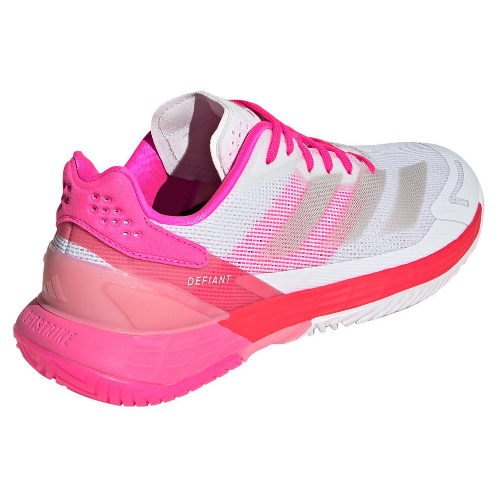 Women`s Defiant Speed 2 Tennis Shoes White and Lucid Pink ADIDAS