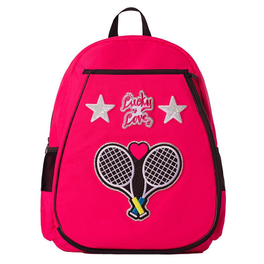 Juniors` Lucky x Supermix Patch Tennis Backpack Shocking Pink LUCKY IN LOVE ONE_SIZE Shocking Pink
