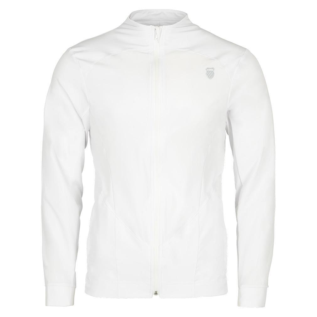 Men's Shield Tennis Jacket White Tournament Gear K-SWISS M