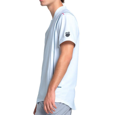 Men`s Monterey Henley Short Sleeve Tennis Top Malibu Blue K-SWISS