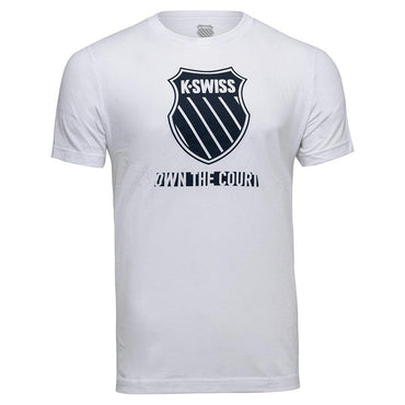 Men`s Own The Court Tennis Tee MENS APPAREL K-SWISS S V93110_WHITE