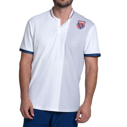 Men`s Tradition Henley Short Sleeve Tennis Top White MENS APPAREL K-SWISS S