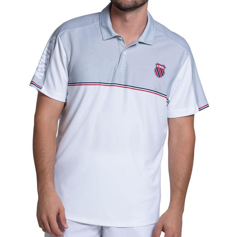 Men`s Tradition Short Sleeve Tennis Polo White MENS APPAREL K-SWISS S