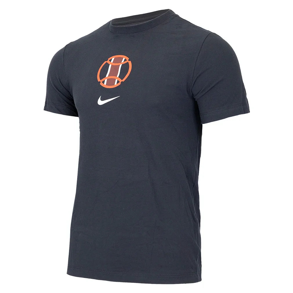 Men`s Paris Dri-Fit Cotton Short Sleeve Tennis Tee NIKE S 00A_BLACK
