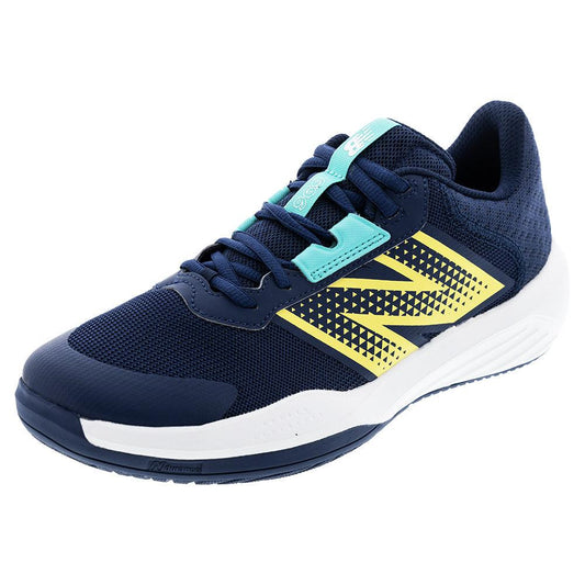 Men`s 696v6 D Width Tennis Shoes White and Clementine NEW BALANCE Blue 7