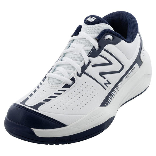 Men's 696v5 D Width Tennis Shoes White and Navy Shoes NEW BALANCE 7
