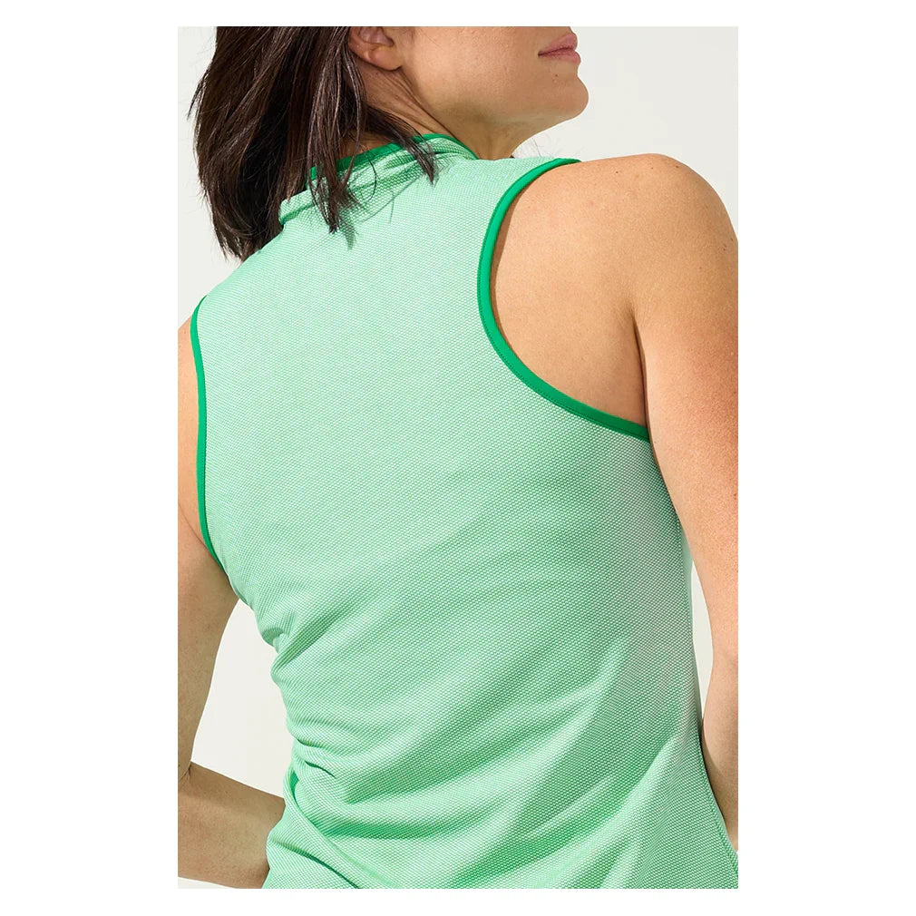Women`s Mock Neck Tennis Tank Geo Wave BOBBE