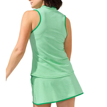 Women`s Mock Neck Tennis Tank Geo Wave BOBBE